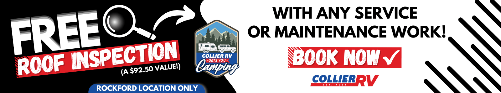 RV service - Free roof inspection with any service or maintenance